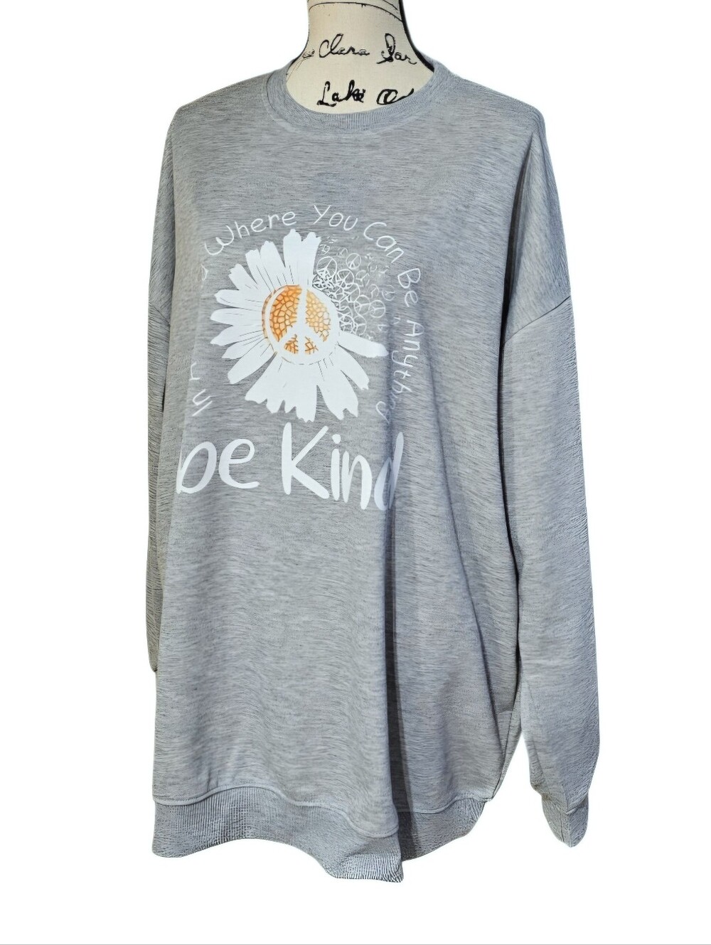 Be Kind Grey Floral Graphic Sweatshirt - Picture 5 of 6